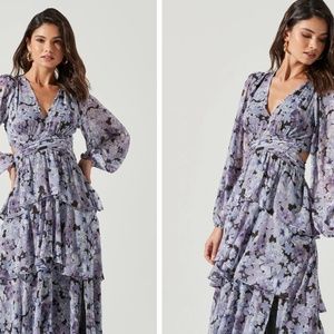 ANORA FLORAL TIERED MAXI DRESS